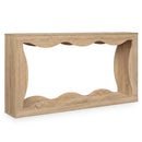 63 Inch Console Table 2-Tier Narrow Entryway Table with Wavy Edge Storage Shelf by LJGDeals