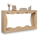 63 Inch Console Table 2-Tier Narrow Entryway Table with Wavy Edge Storage Shelf by LJGDeals