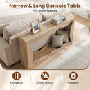 63 Inch Console Table 2-Tier Narrow Entryway Table with Wavy Edge Storage Shelf by DirectDeals