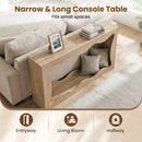 63 Inch Console Table 2-Tier Narrow Entryway Table with Wavy Edge Storage Shelf by LJGDeals