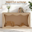 63 Inch Console Table 2-Tier Narrow Entryway Table with Wavy Edge Storage Shelf by LJGDeals