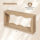 63 Inch Console Table 2-Tier Narrow Entryway Table with Wavy Edge Storage Shelf by LJGDeals