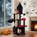 63 Inch Gothic Cat Tree with Condo and Top Cave for Large Cats 20+ LBS by LJGDeals