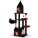 63 Inch Gothic Cat Tree with Condo and Top Cave for Large Cats 20+ LBS by LJGDeals