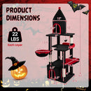63 Inch Gothic Cat Tree with Condo and Top Cave for Large Cats 20+ LBS by LJGDeals