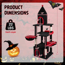63 Inch Gothic Cat Tree with Condo and Top Cave for Large Cats 20+ LBS by DirectDeals