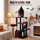 63 Inch Gothic Cat Tree with Condo and Top Cave for Large Cats 20+ LBS by LJGDeals
