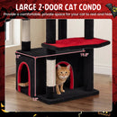 63 Inch Gothic Cat Tree with Condo and Top Cave for Large Cats 20+ LBS by DirectDeals