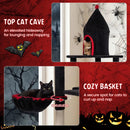 63 Inch Gothic Cat Tree with Condo and Top Cave for Large Cats 20+ LBS by LJGDeals