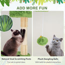 63 Inch Multi-Level Aesthetic Stripped Kitten Tower with 2 Condos-Green