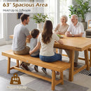 63 Inch Solid Wood Bench for up to 3 People by LJGDeals