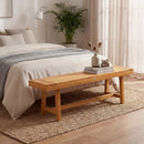 63 Inch Solid Wood Bench for up to 3 People by LJGDeals
