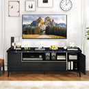 63 Inch TV Stand with Flip Door Cabinet for TVs up to 75 Inch-Black by LJGDeals