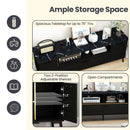 63 Inch TV Stand with Flip Door Cabinet for TVs up to 75 Inch-Black by LJGDeals