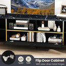 63 Inch TV Stand with Flip Door Cabinet for TVs up to 75 Inch-Black by LJGDeals