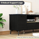 63 Inch TV Stand with Flip Door Cabinet for TVs up to 75 Inch-Black by LJGDeals