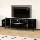 63 Inch TV Stand with Flip Door Cabinet for TVs up to 75 Inch-Black by LJGDeals