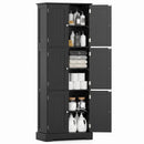 63-Inch Tall Bathroom Storage Cabinet with 6 Doors