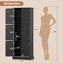 63-Inch Tall Bathroom Storage Cabinet with 6 Doors