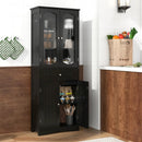 63 Inch Tall Bathroom Storage Cabinet with 2 Glass Doors and Adjustable Shelves Drawer by LJGDeals