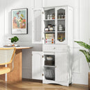 63 Inch Tall Bathroom Storage Cabinet with 2 Glass Doors and Adjustable Shelves Drawer by DirectDeals