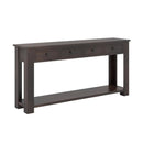 63 Inches Farmhouse Entryway Table with 4 Storage Drawers and Open Shelf-Espresso by LJGDeals