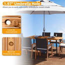 63 Inches Outdoor Indoor Dining Table with 1.97 Inches Umbrella Hole and Metal Legs by LJGDeals