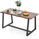 63" Large Dining Table with Wavy Edge and Heavy-duty Metal Frame by LJGDeals