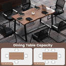 63" Large Dining Table with Wavy Edge and Heavy-duty Metal Frame-Coffee