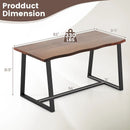 63" Large Dining Table with Wavy Edge and Heavy-duty Metal Frame by LJGDeals