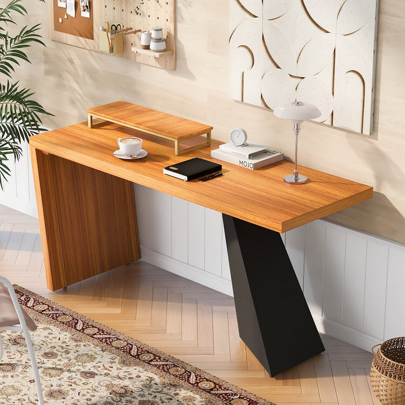 Walker Edison | Modern Wooden 63" Writing Desk with Monitor Stand