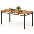 63" Outdoor Dining Table with Acacia Wood Slatted Tabletop by LJGDeals