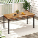 63" Outdoor Dining Table with Acacia Wood Slatted Tabletop by LJGDeals