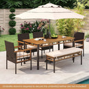 63" Outdoor Dining Table with Acacia Wood Slatted Tabletop by LJGDeals