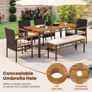 63" Outdoor Dining Table with Acacia Wood Slatted Tabletop by LJGDeals