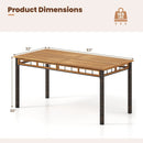 63" Outdoor Dining Table with Acacia Wood Slatted Tabletop by LJGDeals