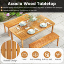 63 inch Outdoor Dining Table with Umbrella Hole Farmhouse Bistro Dinette Furniture by LJGDeals