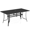 63" x 33" Rectangle Metal Patio Dining Table for 6 by LJGDeals