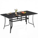 63" x 33" Rectangle Metal Patio Dining Table for 6 by LJGDeals