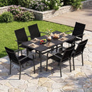 63" x 33" Rectangle Metal Patio Dining Table for 6 by LJGDeals