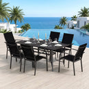 63" x 33" Rectangle Metal Patio Dining Table for 6 by LJGDeals