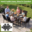 63" x 33" Rectangle Metal Patio Dining Table for 6 by LJGDeals