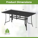 63" x 33" Rectangle Metal Patio Dining Table for 6 by LJGDeals