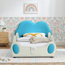 Cute Cloud Shape Bed With Guardrails Cartoon Design, Storage Pocket by HouseOfZazla