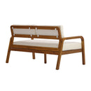 2-Pieces Outdoor Sofa Set with Cushions Teak Acacia Wood by HouseOfZazla