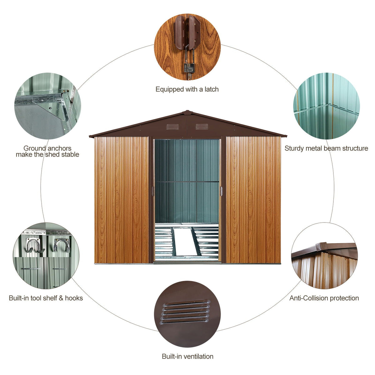 Outdoor Metal Storage Shed With Floor Base, photo 18 of 40