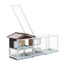 Outdoor Multi-Level Fir Wood Rabbit Hutch