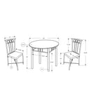 3 Pieces Dining Table Set, Small, Round, Contemporary & Modern by HouseOfZazla