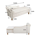 Chaise Lounge Indoor, Lounge Chair For Bedroom With Storage & Pillow, Modern Upholstered Rolled Arm Chase Lounge For Sleeping With Nailhead Trim For Living Room Bedroom Office by Unique Piece Furniture