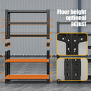 Household storage rack, adjustable display rack, basement balcony storage rack, carbon steel storage rack, 120cm * 40cm * 180cm, five floors (black)